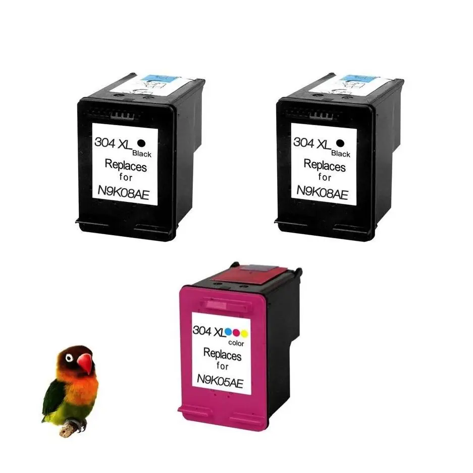 Pack 3 Tintas HP 304XL Deskjet 3720 3730 3732 | Alta Capacidad | Negro y Color