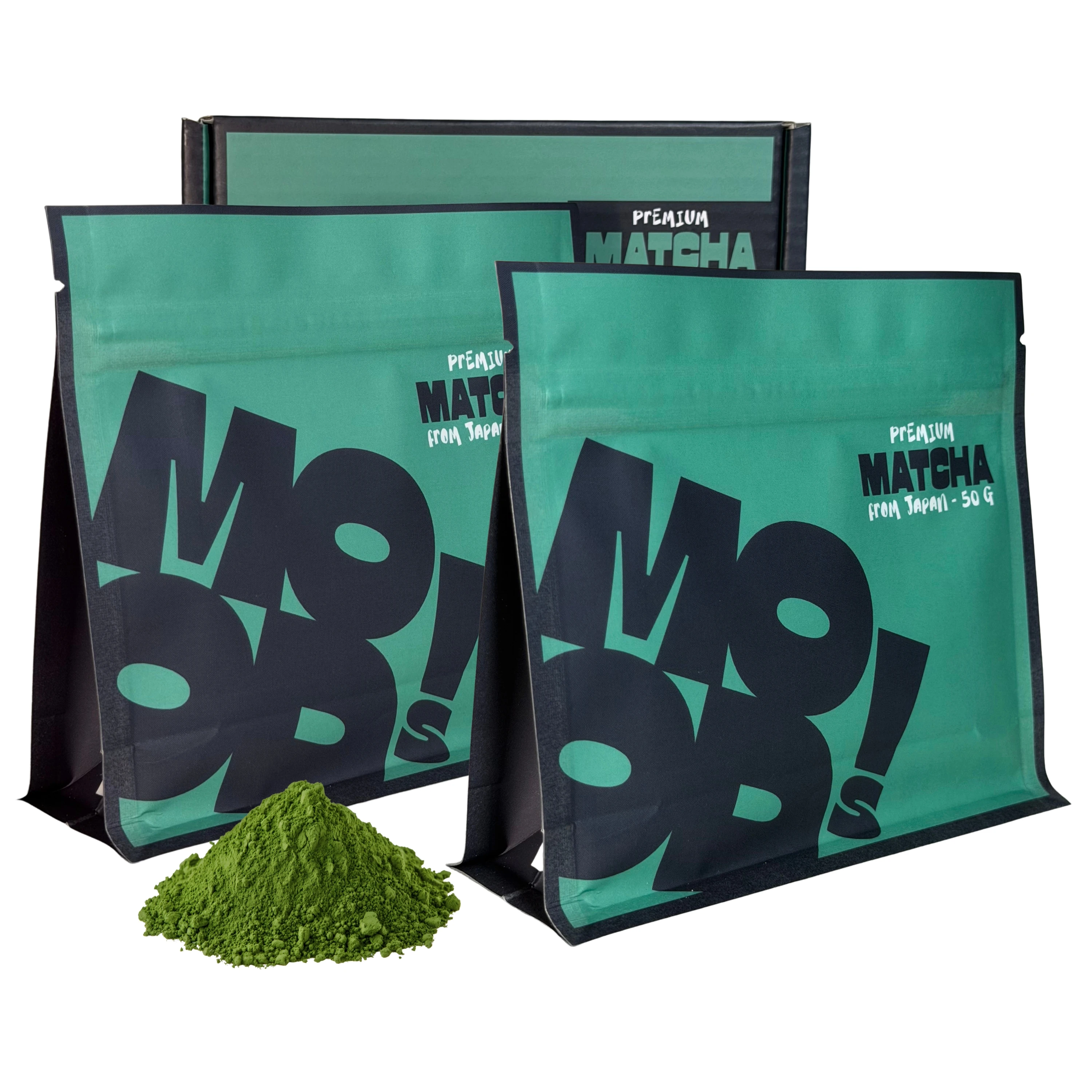 by MOODS! Té Matcha Premium | 100 g (2x50 g) | Origen Japonés | 100% Natural | Té Verde Matcha de Máxima Calidad | Ideal para Matcha Latte | Sabor Suave y Equilibrado