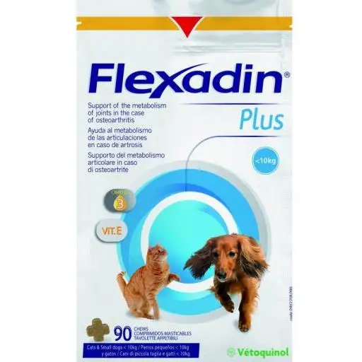 Vétoquinol Flexadin Plus para Perros Pequeños y Gatos - 90 Tabletten