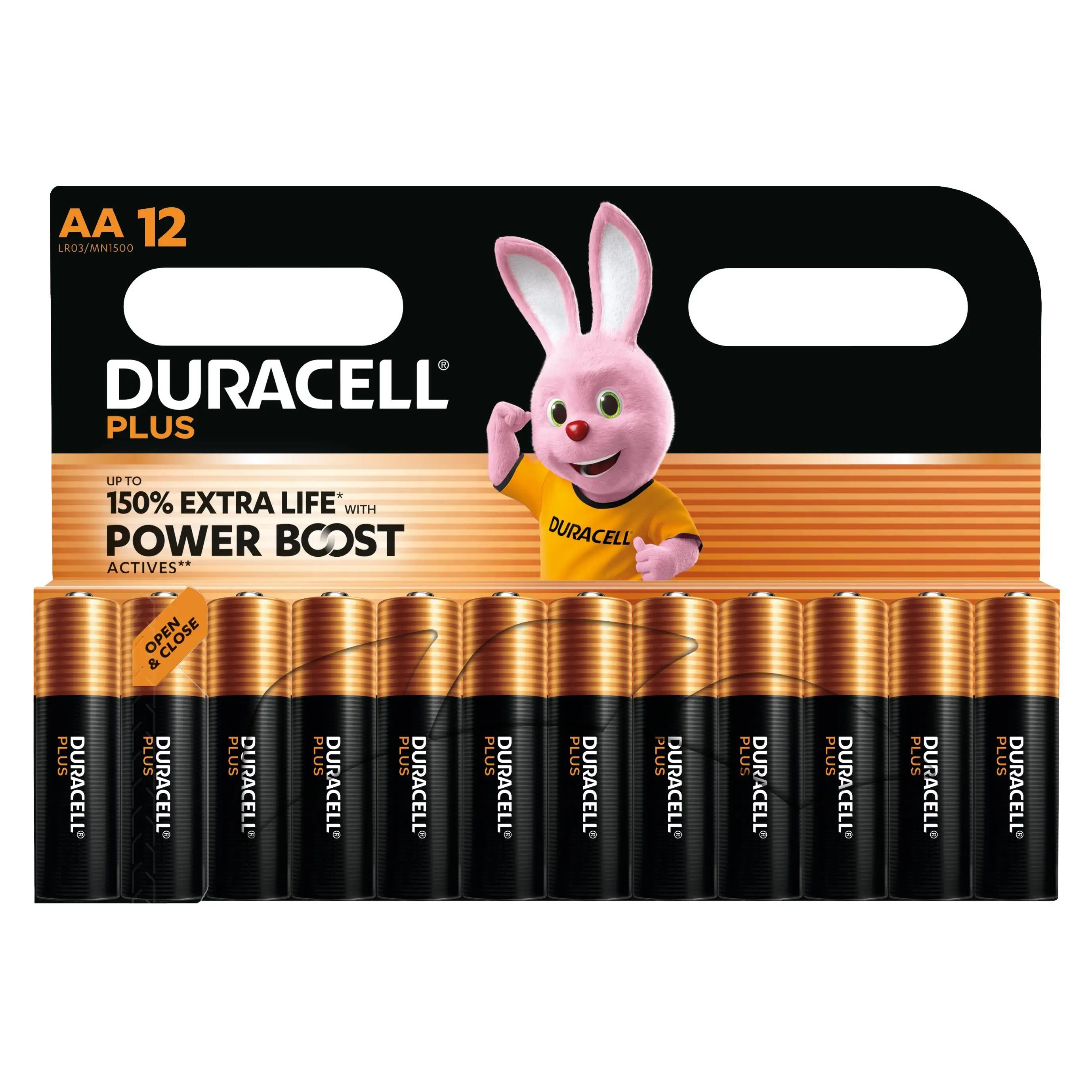Duracell - NOUVEAU Pilas alcalinas AA Plus, 1.5 V LR6 MN1500, paquete de 12