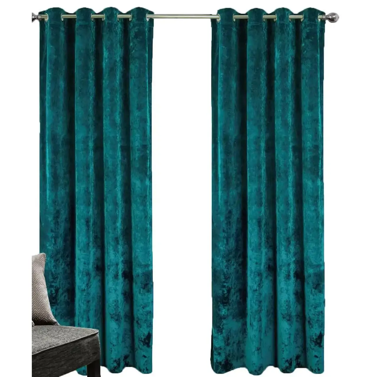 Cortinas de Terciopelo Opaca 100% Poliéster 140x260cm -Cortina Gruesa y Suave -Diseño Moderno -Ojales de Metal -Disponible en 9 Colores-Ideal para Salón, Sala de Estar, Dormitorio y Oficina