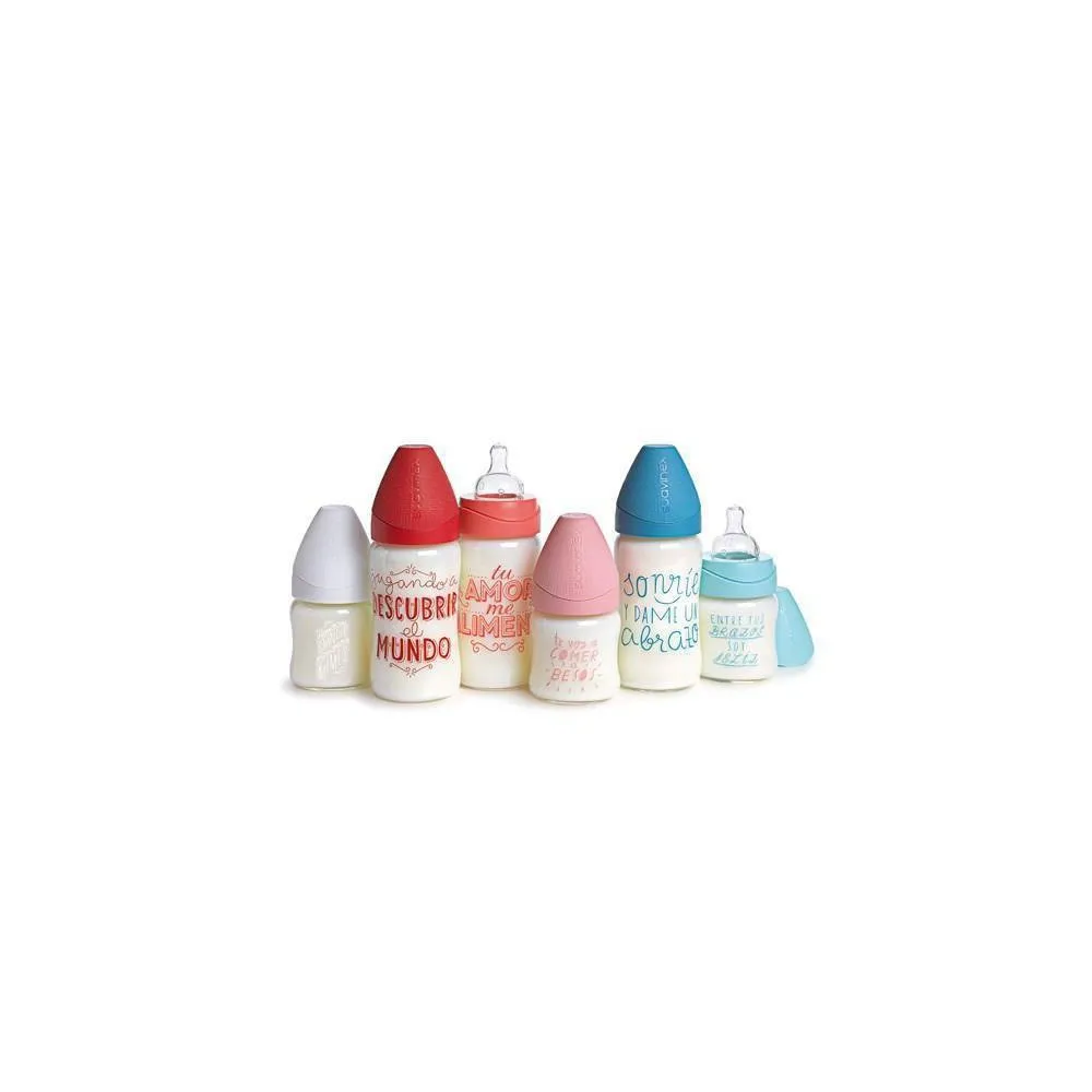 Suavinex Biberon Vidrio Tetina 3 Posiciones