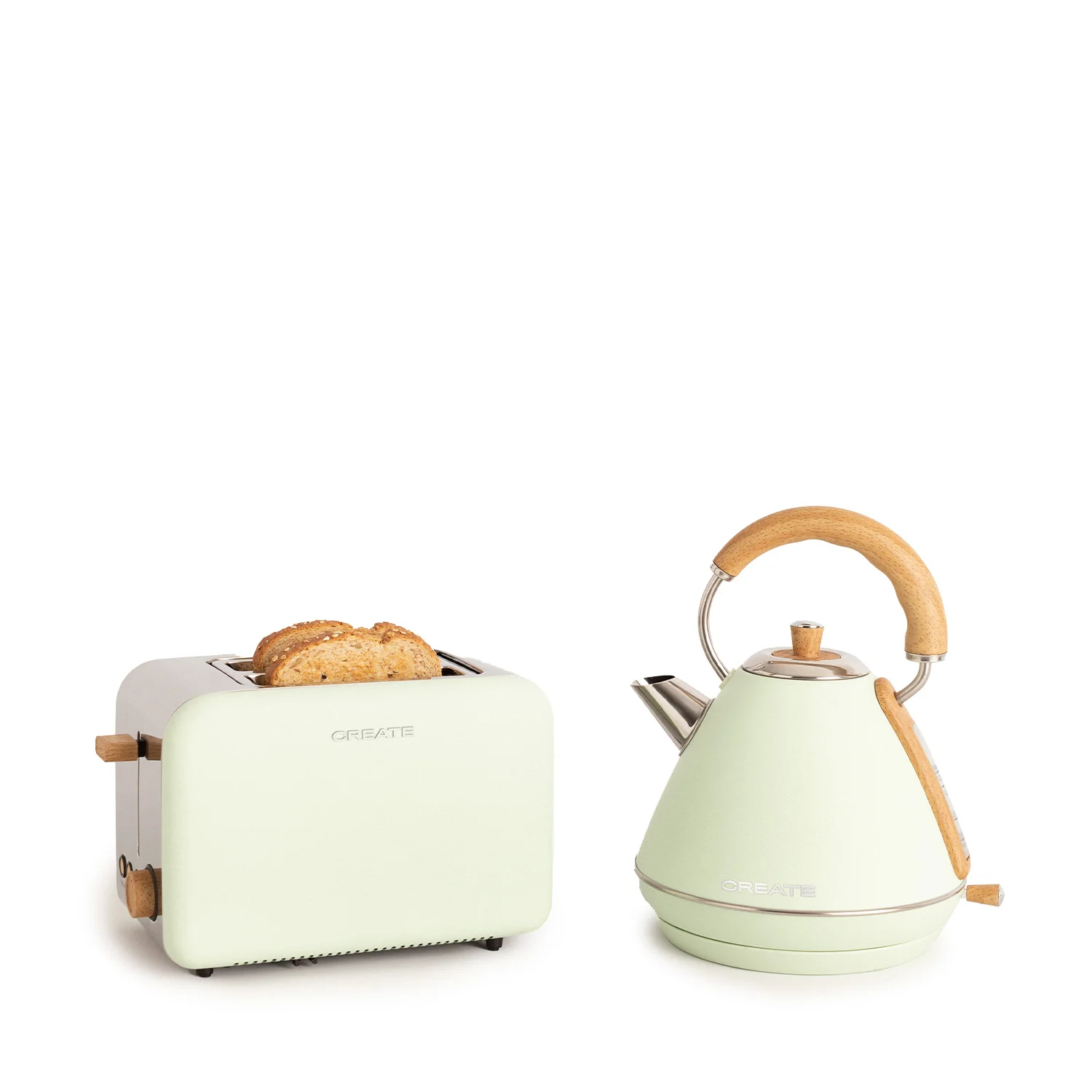 Create - small toaster for wide slices + kettle 1.7 l - pack toast retro + kettle retro
