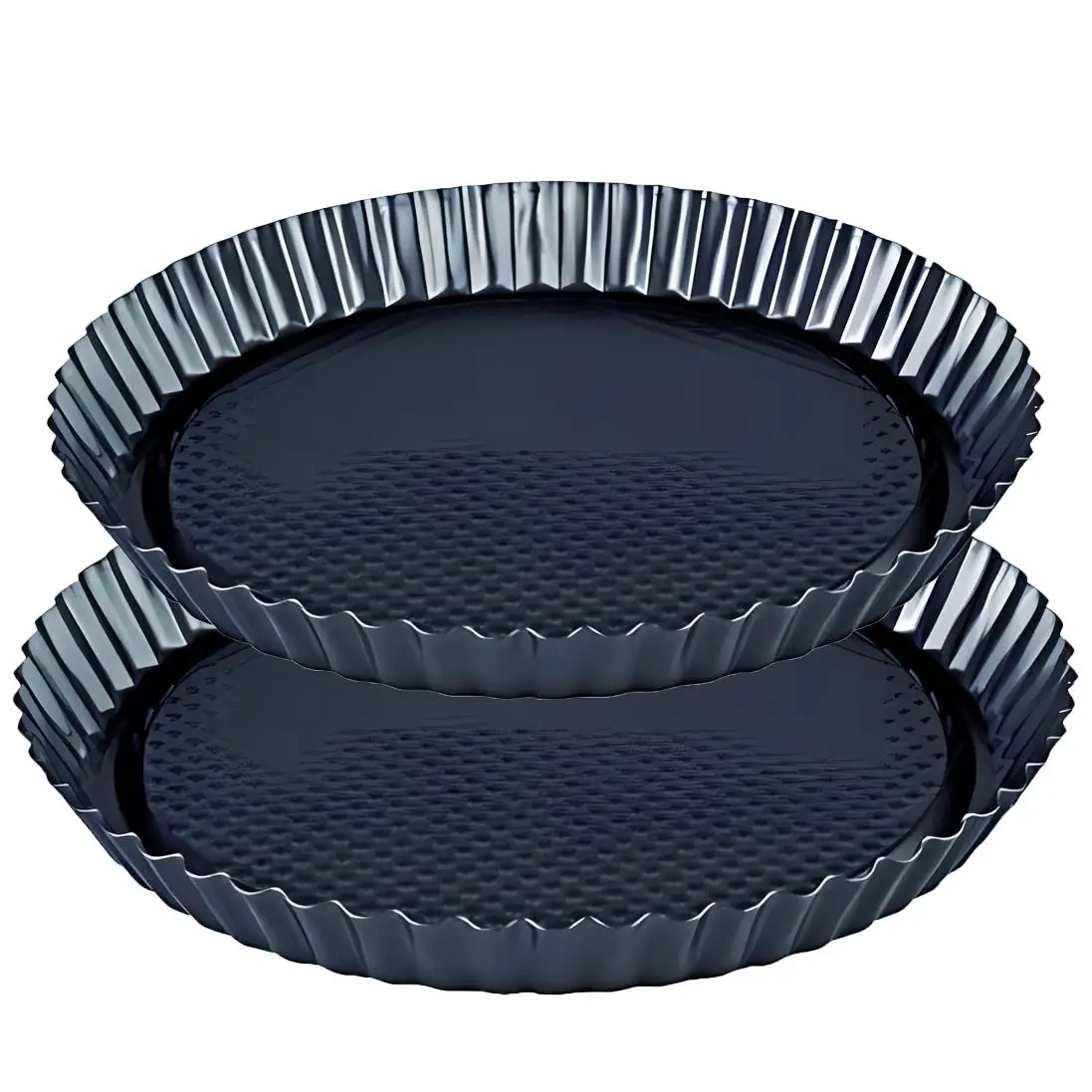 Euroxanty Molde Redondo de Quiché | Acero Al Carbono | Antiadherente | Masa Quebrada | Ø 28 Cm