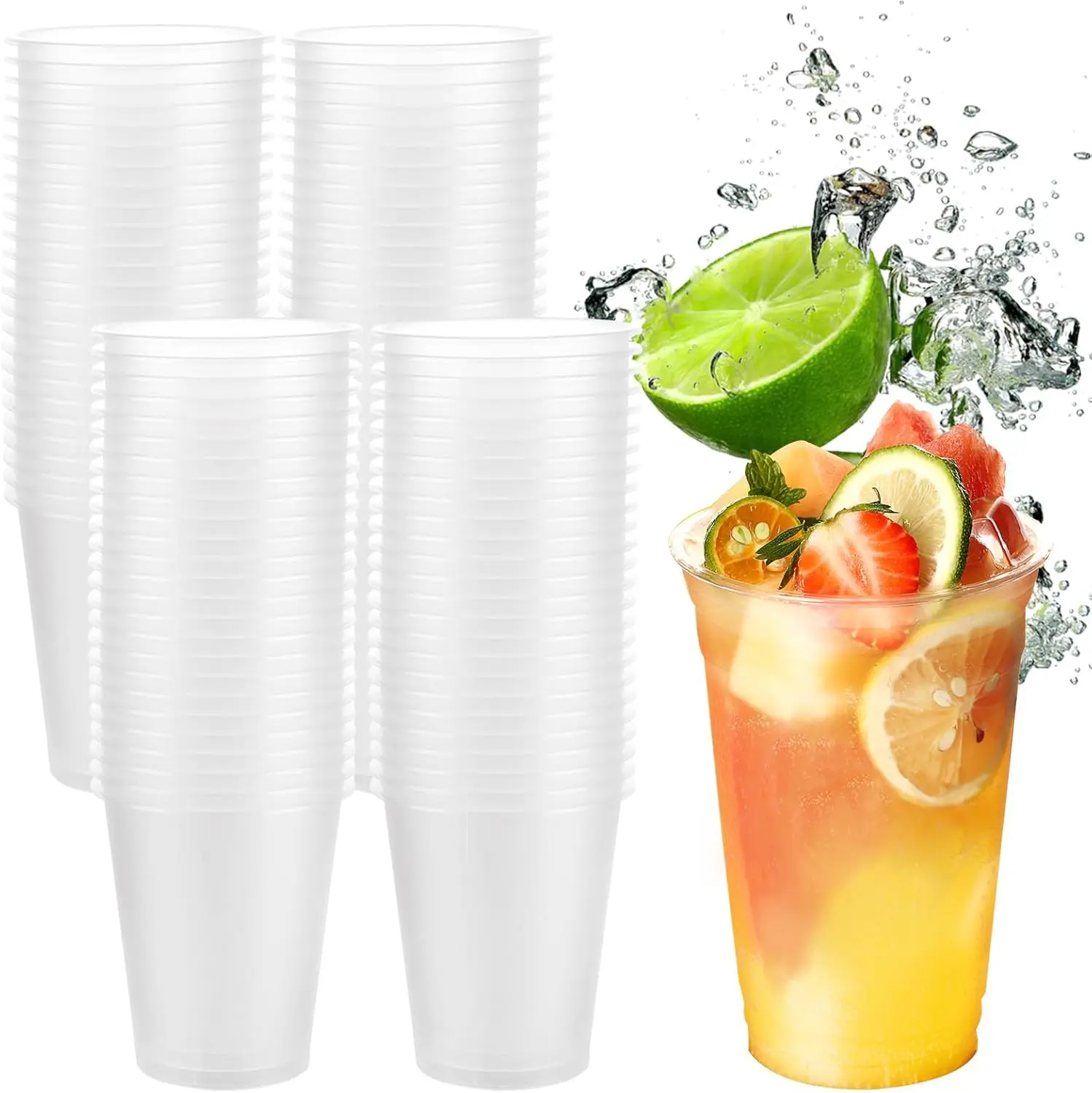 80 o 160 Vasos Reutilizables de 500 ml – Vasos de Plástico Resistentes y Lavables – Gran Capacidad para Refrescos, Cerveza, Combinados y Bebidas Frías – Ideales para Fiestas, Cumpleaños, Barbacoas,