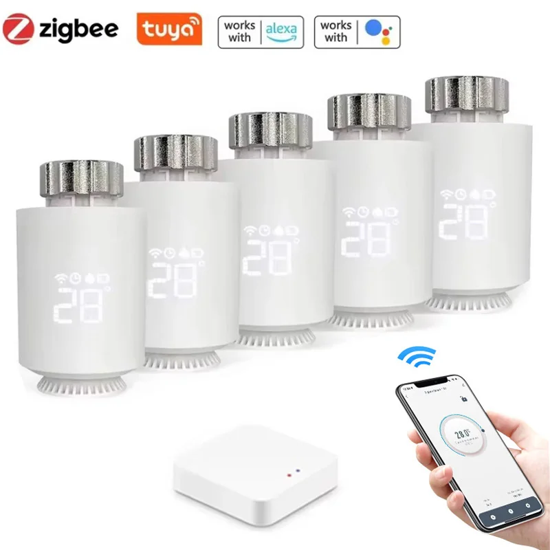 Tuya ZigBee radiator actuator Wifi TRV06 intelligent thermostat thermostat thermostatic valve temperature controller compatible with Alexa and Google Home