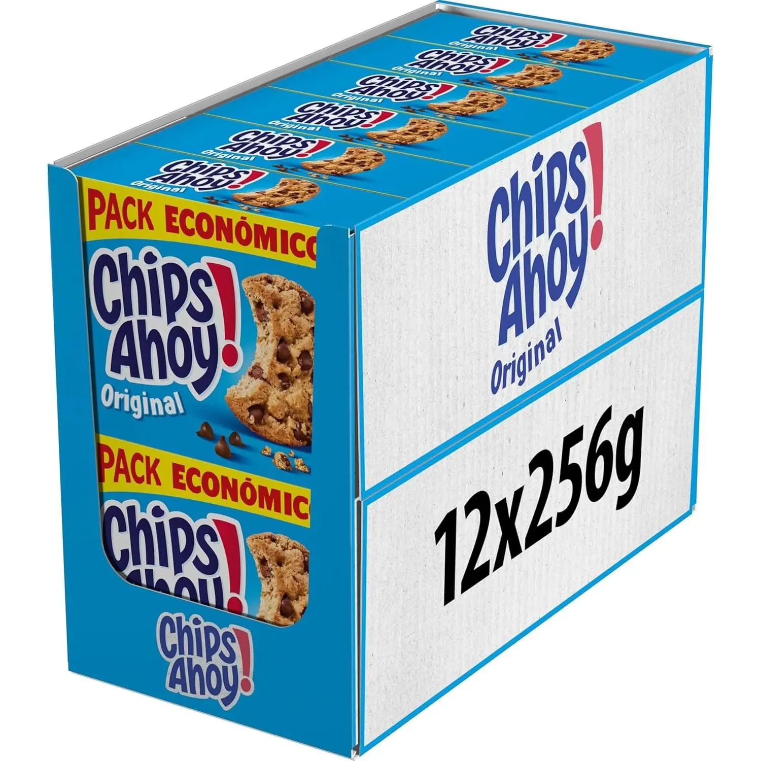 PACK DE 12  -  Chips Ahoy Galletas Cookies Originales con Pepitas de Chocolate 12 Cajas de 256 g