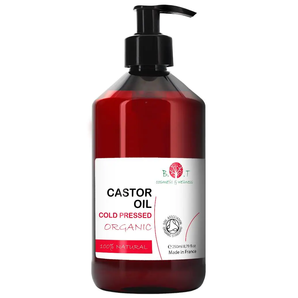 B.O.T cosmetic & wellness - Aceite de Ricino Puro y Orgánico FORMATO AHORRO Estimulador del Crecimiento del Cabello Castor Oil