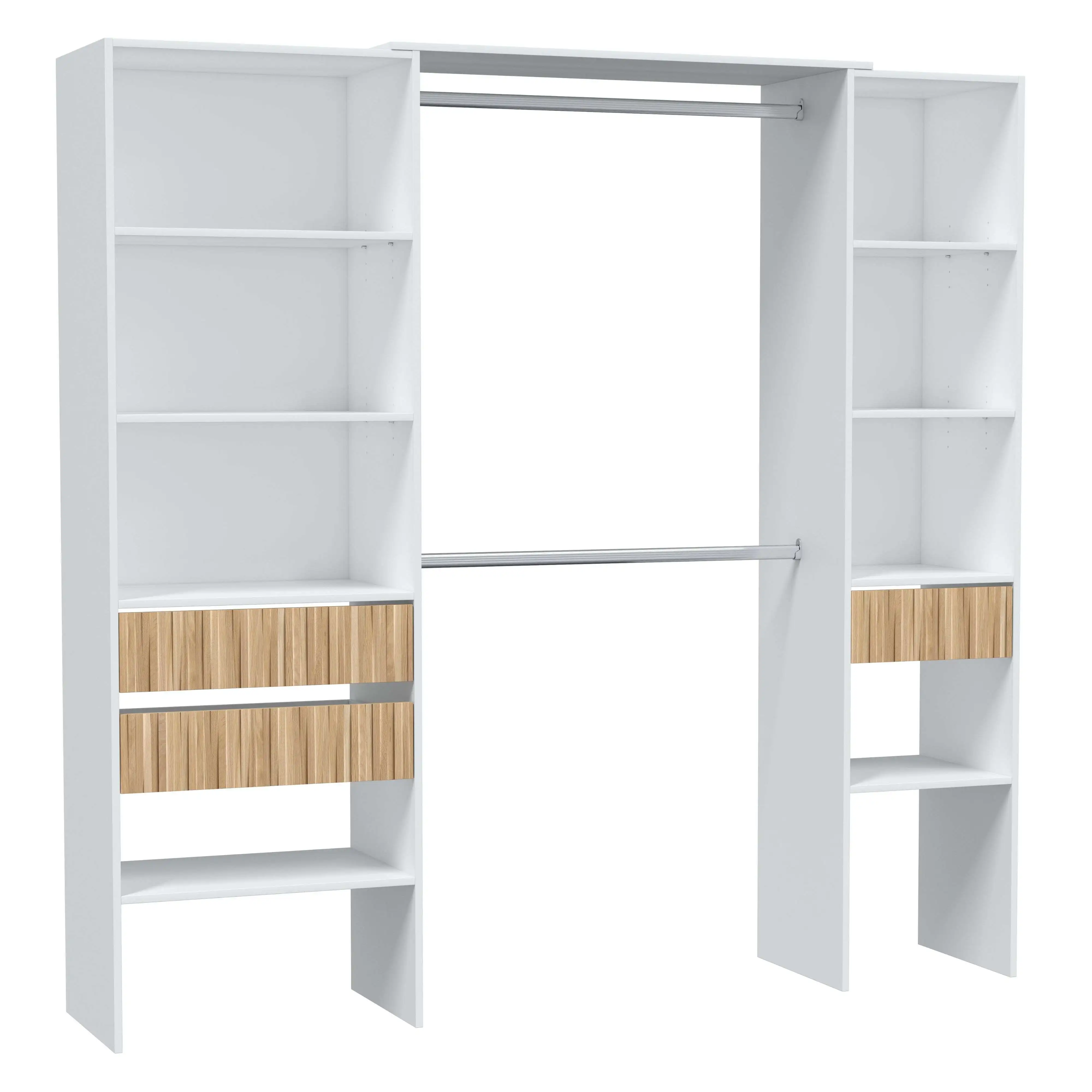 Miroytengo Mueble Vestidor Ethna De Dormitorio En Blanco Artik Y Natur Estilo Moderno 190x187x40 cm