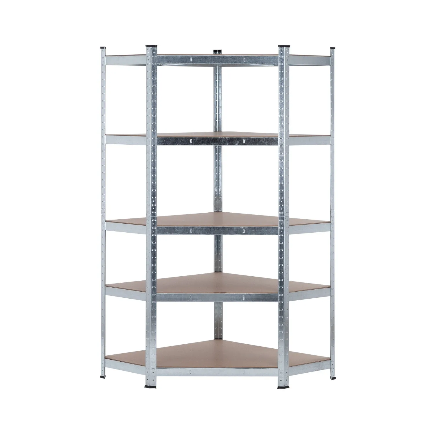 THINIA HOME - Estantería Modular Esquinera, Acero y MDF Antihumedad, Hogar, Trastero, Garaje, 5 Baldas Ajustables, Carga Máx. 875Kg, 80x40x56x180cm (largo x ancho x frontal x alto)
