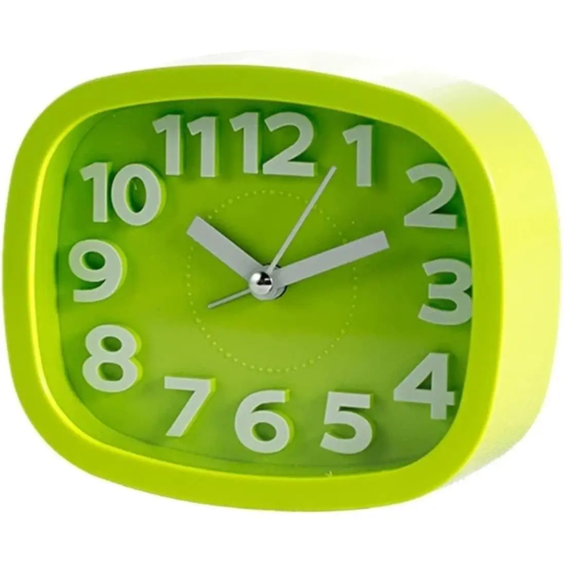 Sveglia analogica silenziosa da 12 cm - Design moderno in verde o bianco, orologio da tavolo con sveglia, senza ticchettio, ideale per camera da letto, ufficio o viaggio