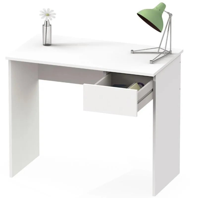 Miroytengo desk with Turin drawer matte white 90x75x50 cm