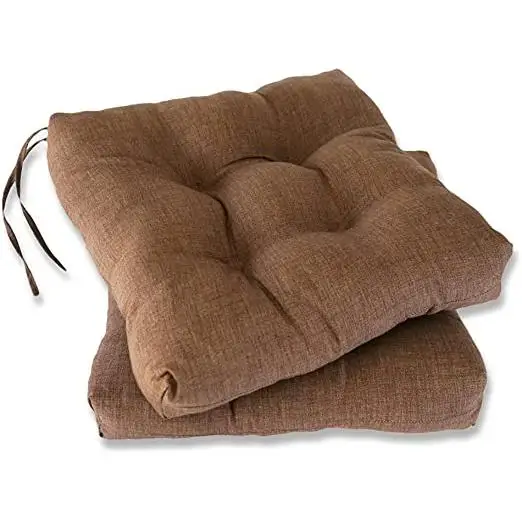REINO MANSIDI Cojín de Silla sin Respaldo 40x40x7cm Marrón Liso Pack2