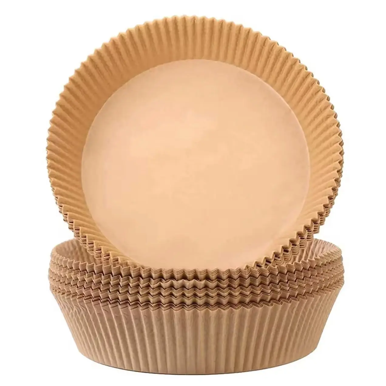 20-24cm, Molde de Papel Para Freidora De Aire Antiadherente, Papel Vegetal para Air Fryer, redondo.