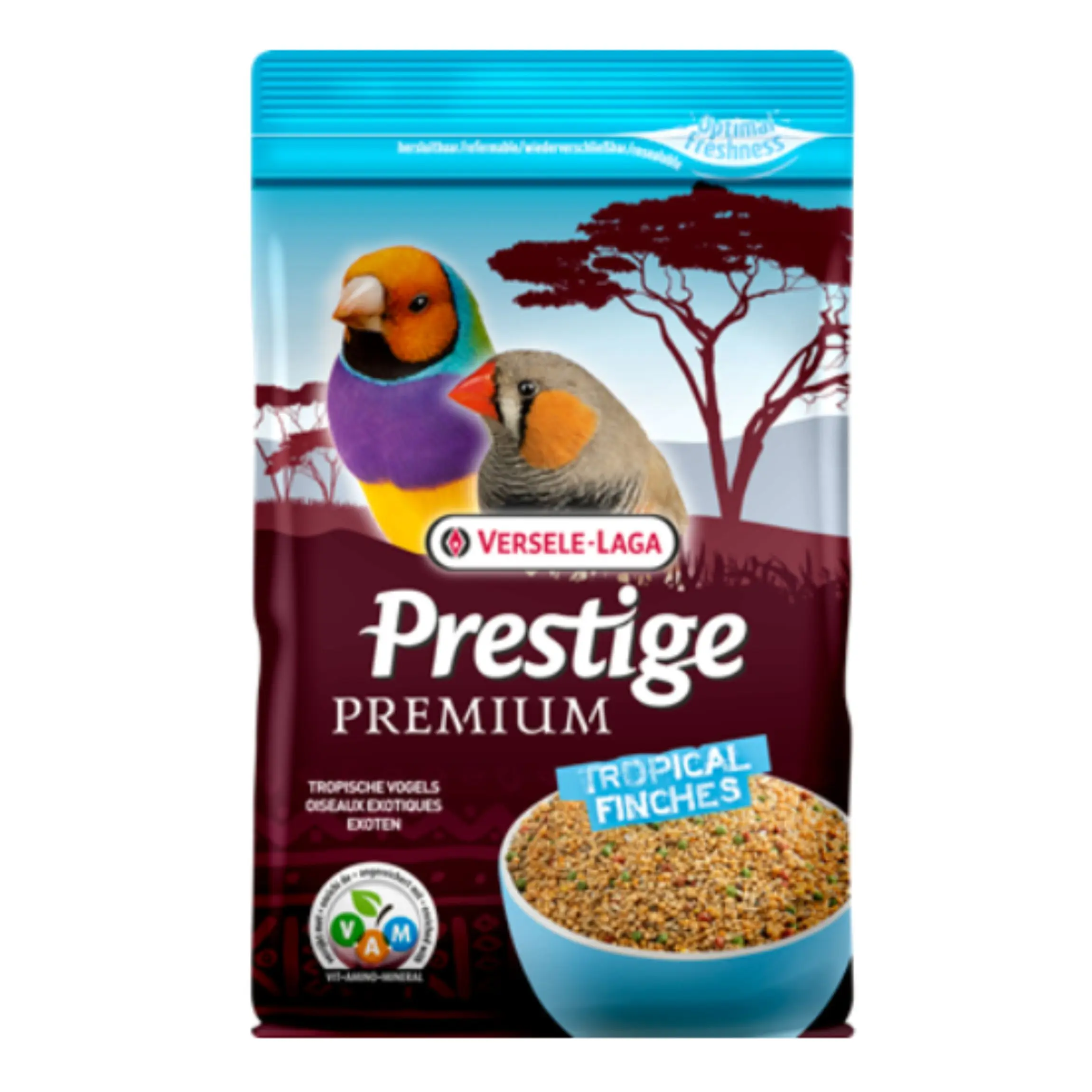 Exoticos Prestige Premium 800 gr - Tropical Finches - Versele Laga-seeds for diamond Gould-enriched with amino acid vitamins and minerals-exotic fringlids