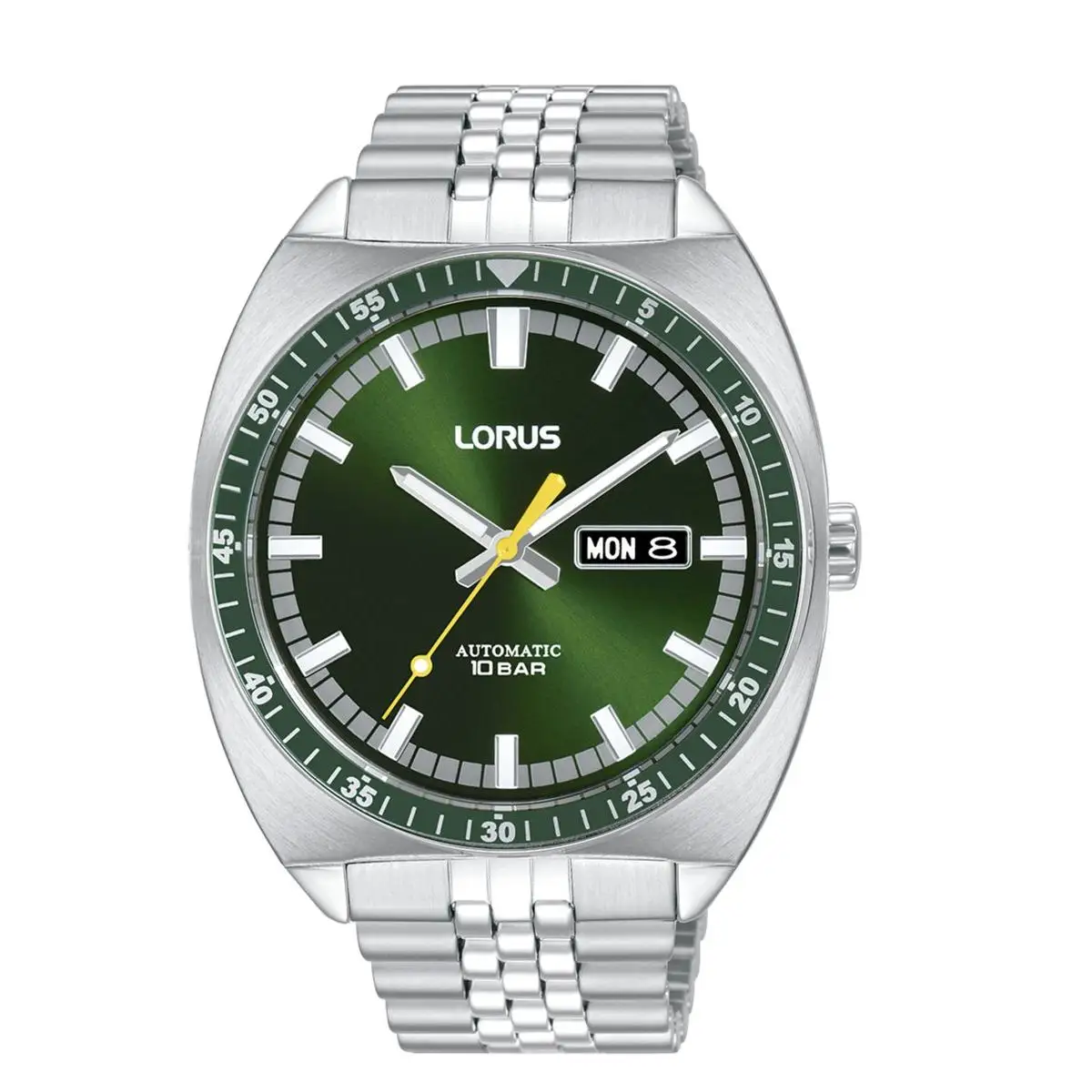 Lorus Reloj Hombre Caja De Acero Pulsera Acero De Color Plata Resistente Al Agua 10 Atm