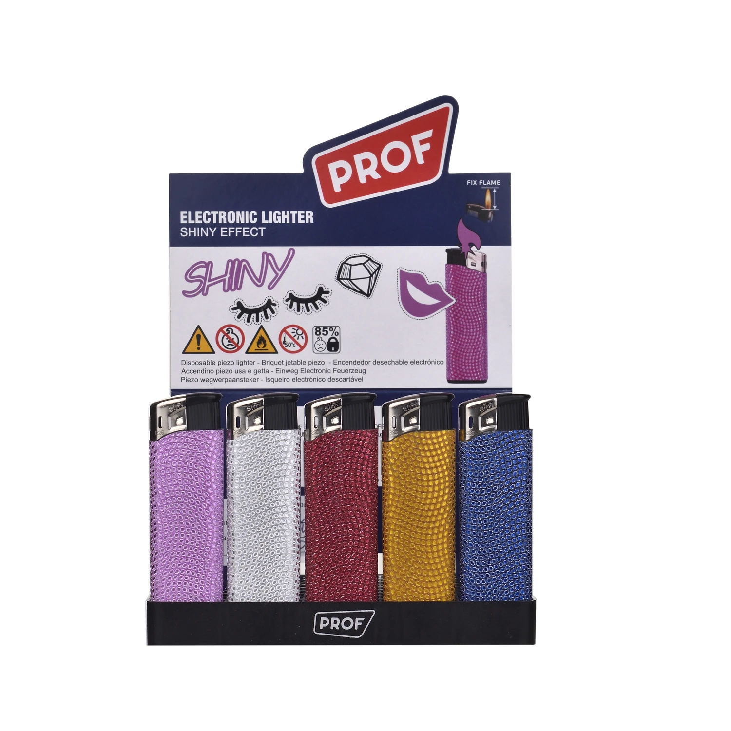 DISPAU Pack de 50 Mecheros Recargables Prof Shiny Hearts