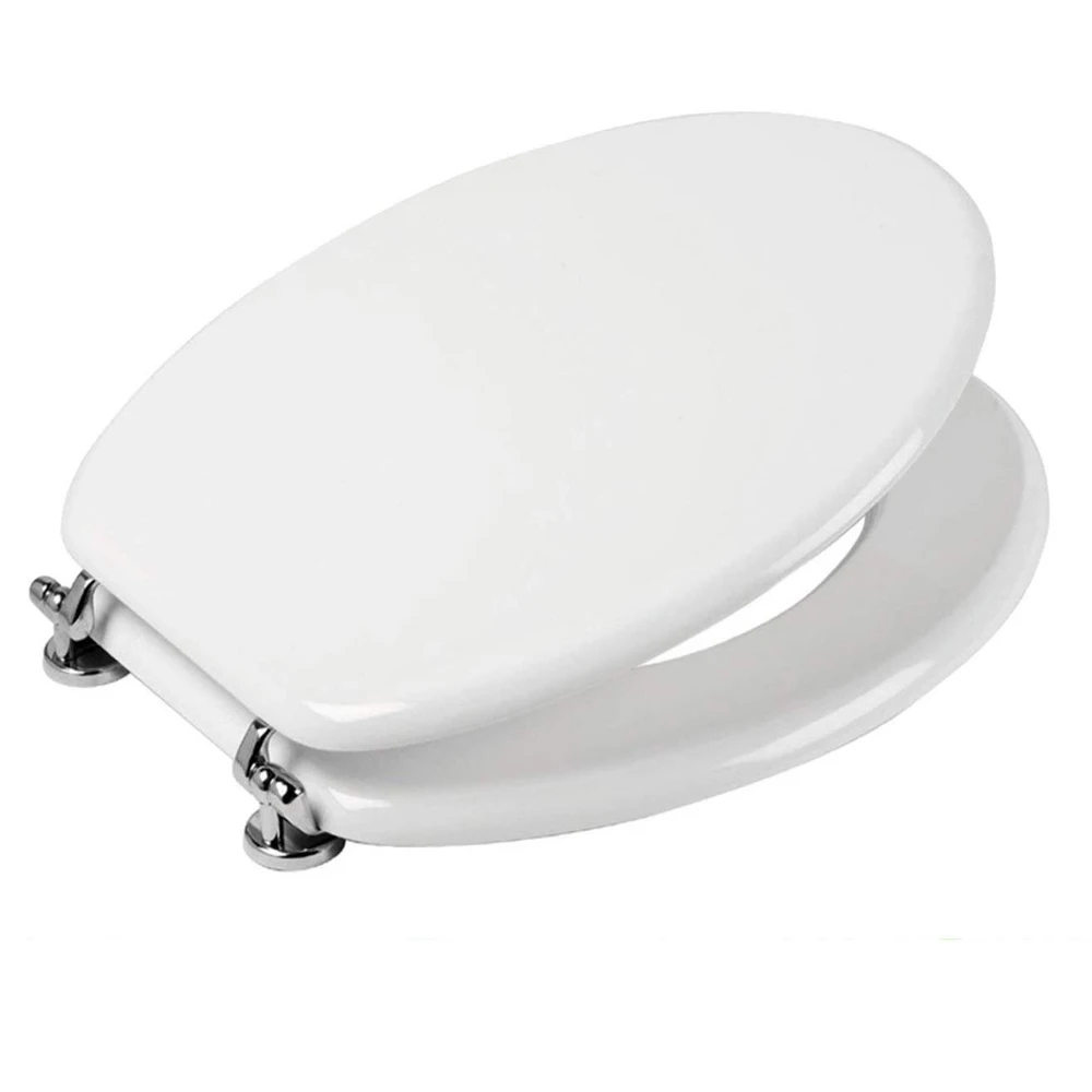 Asiento Wc Copri agua Ogomondo Tablet Pot Universal blanco MDF madera bisagras de Metal resistentes baño