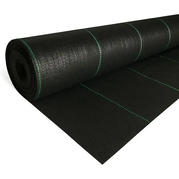 Malla Antihierbas - Permeable al Agua y estable a los Rayos UV - Geotextil resistente al desgarro para Jardín - Tela Antihierba contra Las Malas Hierbas - Color Negra