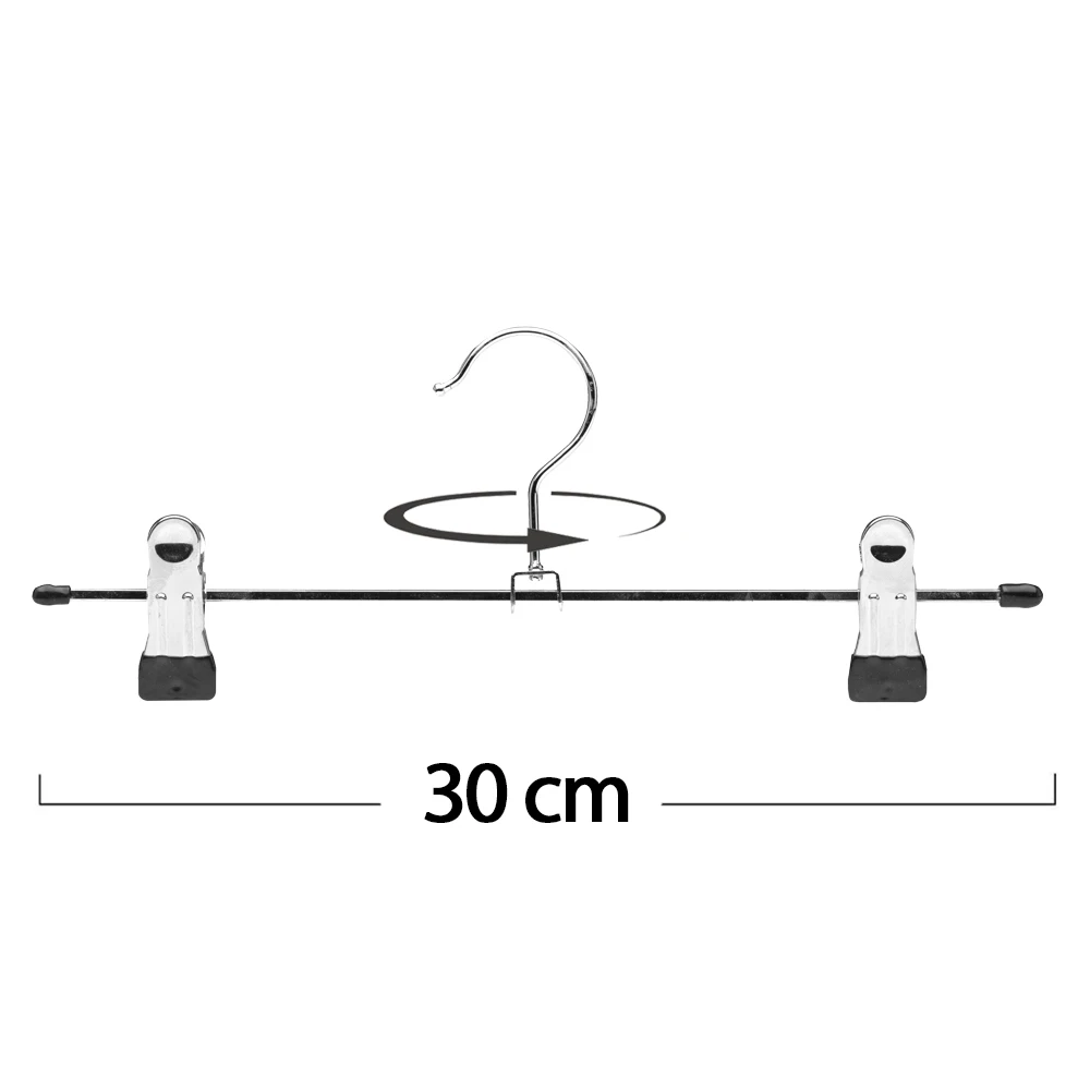 Aicasa Metal Hangers for Pants 30 cm with Steel Hook and 360° Rotating Clips, Non-Slip, Space-Saving Design, available in Pack of 6, 12, 24, or 48, Ideal for Skirts and Trousers. #2