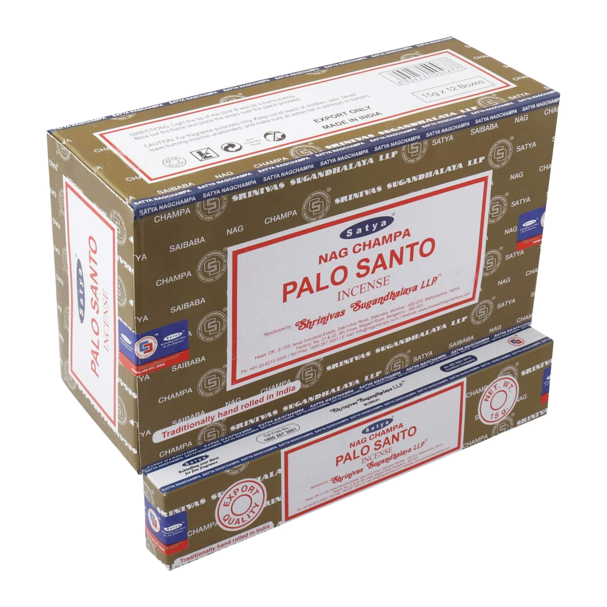 Incienso Palo Santo Satya – Pack 12 Cajas de 15g | Aroma Espiritual y Duradero | Combustión Lenta 35-40 min | Fragancia Natural Premium