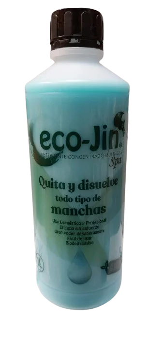 Original ECO JIN, 1L concentrate, only the product, does not include the sprayer. Perfect cleaning without ECO-JIN limits. Ecological, sanitizing, bactericidal, disinfectant and remove lime. Tensoactive components. Exclusive and powerful stain remover.