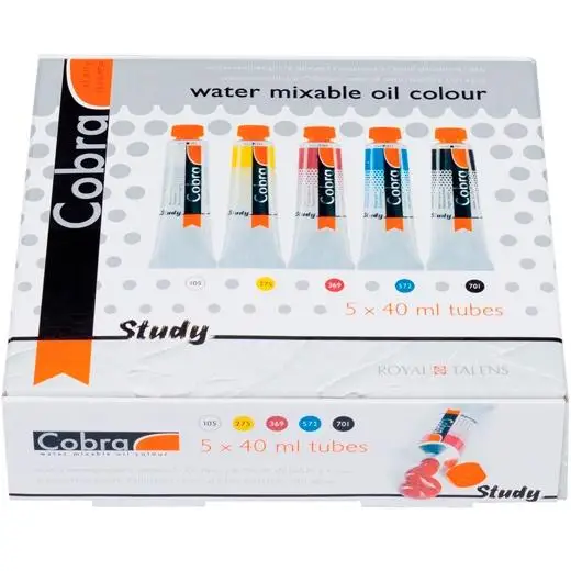 Talens cobra study set 5 tubes 40ml mixed oil colors