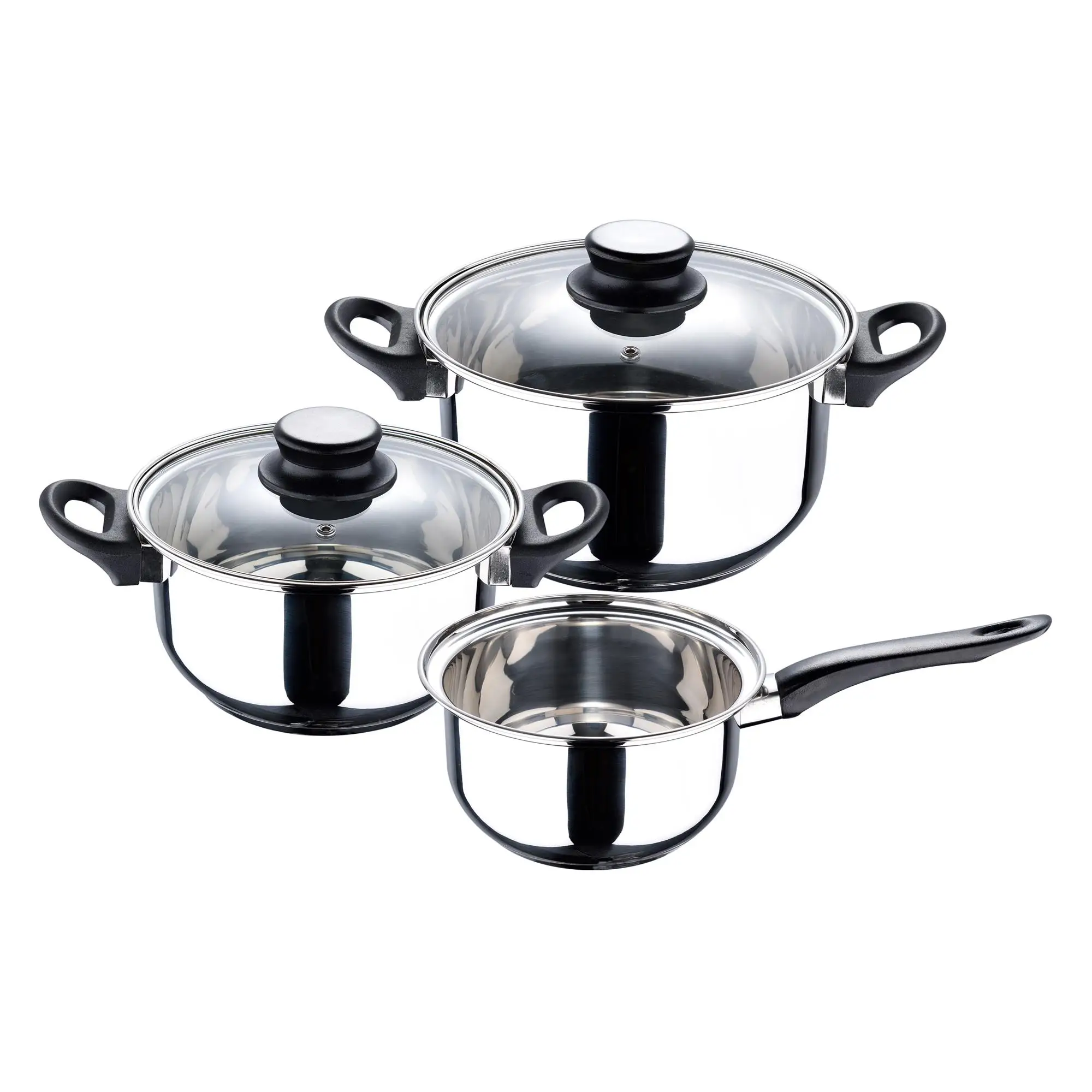 Bateria de cocina 5 piezas SAN IGNACIO Palma de acero inoxidable apta para inducción