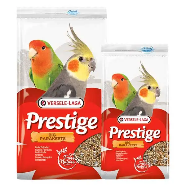 Versele-Laga Prestige food for Agapornis, nymphs and parrots with natural and nutritious ingredients