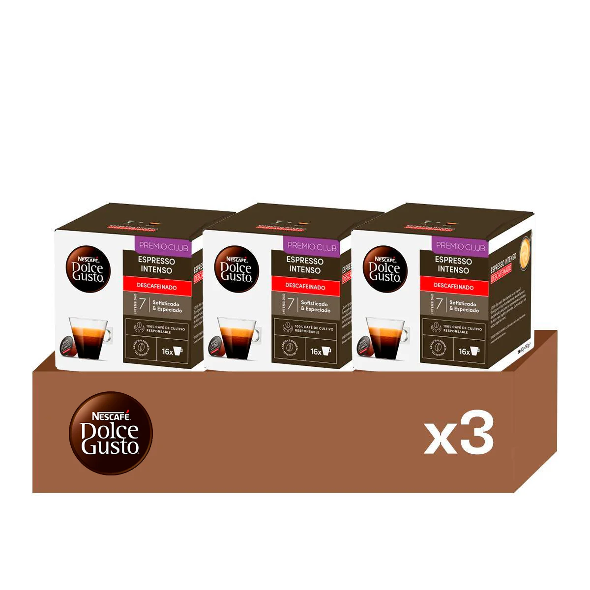 Dolce Gusto Crema Nescafé® Café Espresso Intenso Descafeinado – 48 Cápsulas (3 Cajas) | Sabor Completo Y Generosa