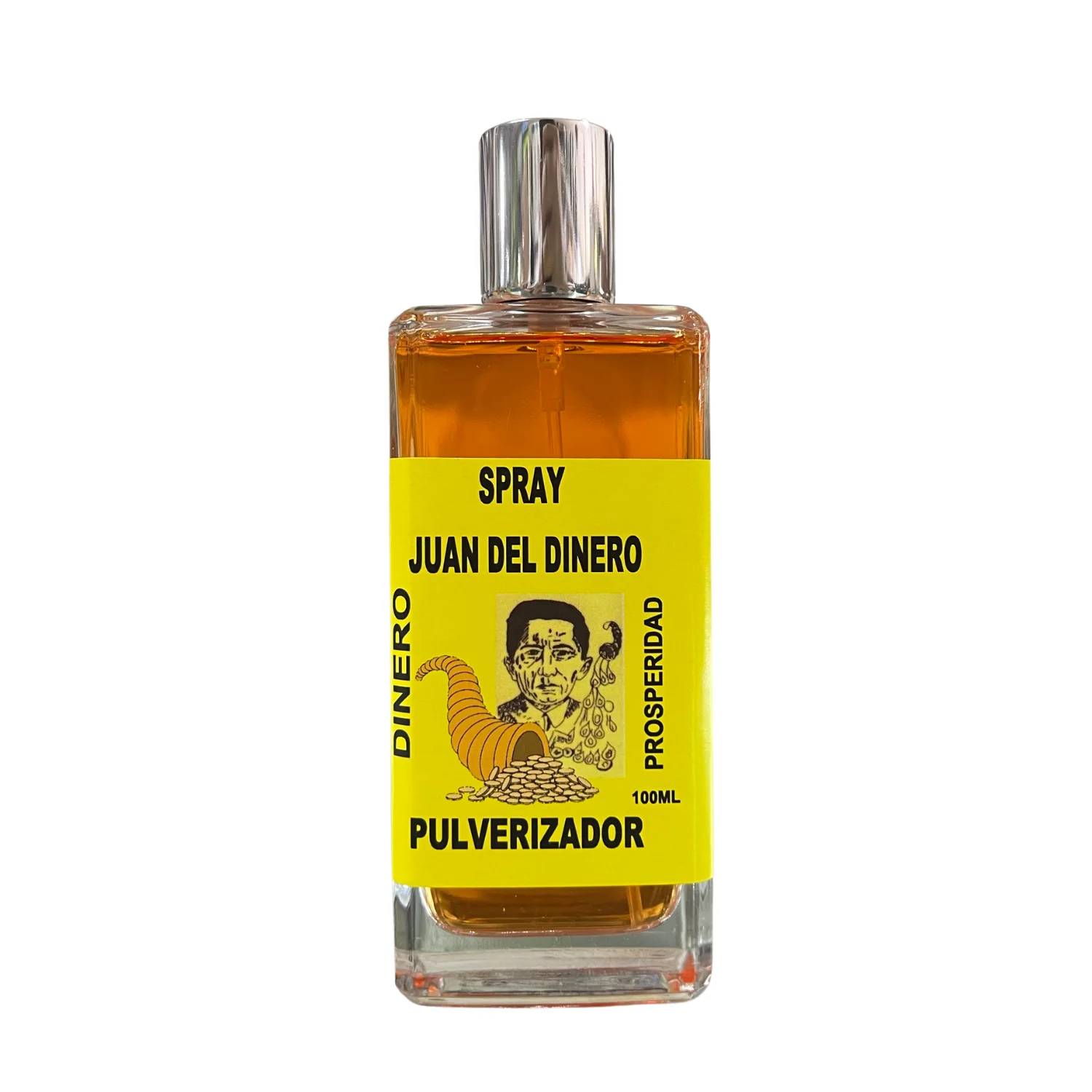 Ambientador de Juan del Dinero para Fortuna y Abundancia (100ml)  Pulverizador en Frasco de Cristal para Casa o Negocio Eficaz para Atraer Dinero, Suerte, Prosperidad y Riqueza.