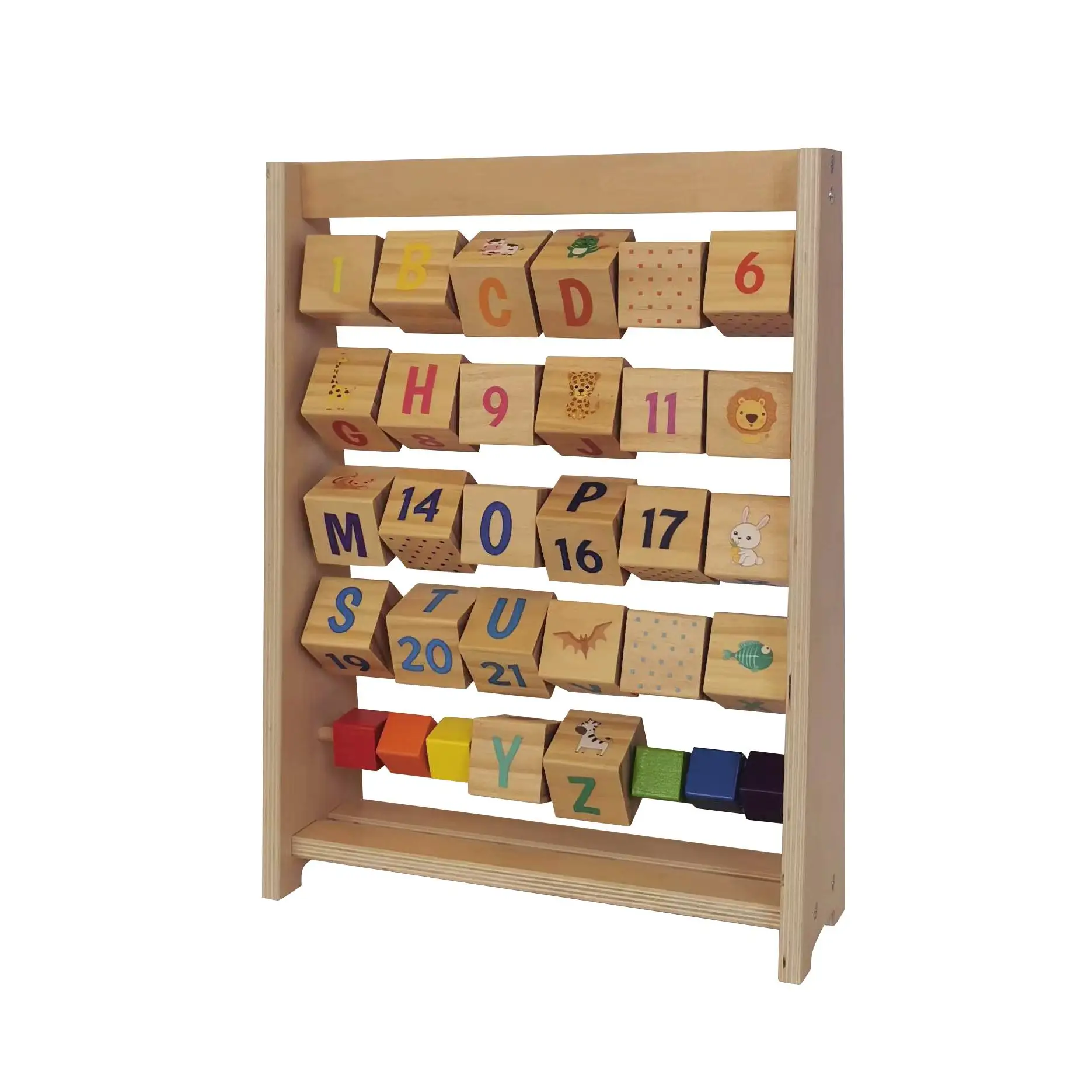 Alfabeto de madera montessori (6453 ) Juego de alfabeto para los niños  . Abecedario en inglés para el aprendizaje de los números y las letras. Calidad al mejor precio. De acuerdo a la normativa CE.