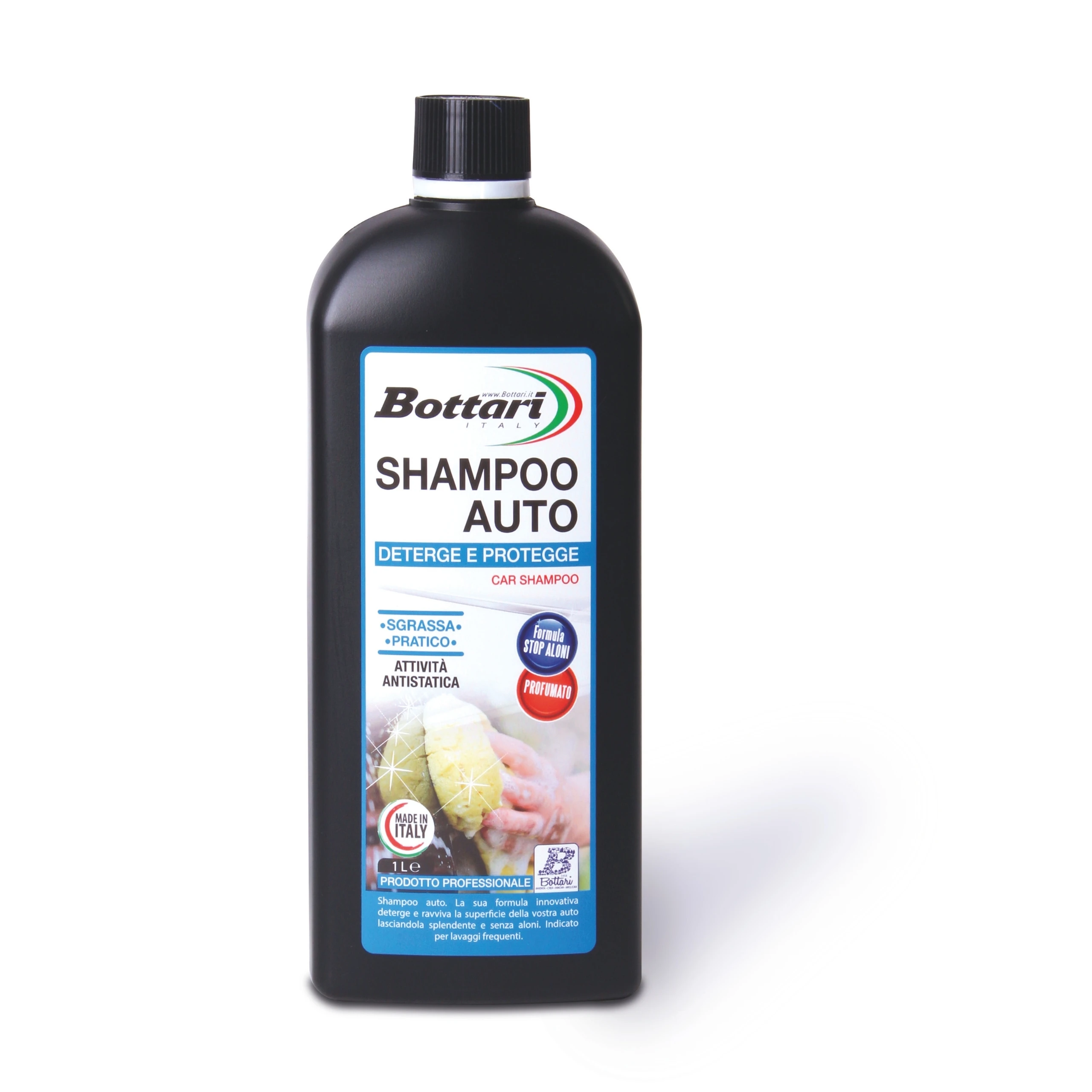 Bottari Champú Auto Pulidor 1L - Detergente Auto Stop Aloni, Potente Desengrasante, Fragancia Limón