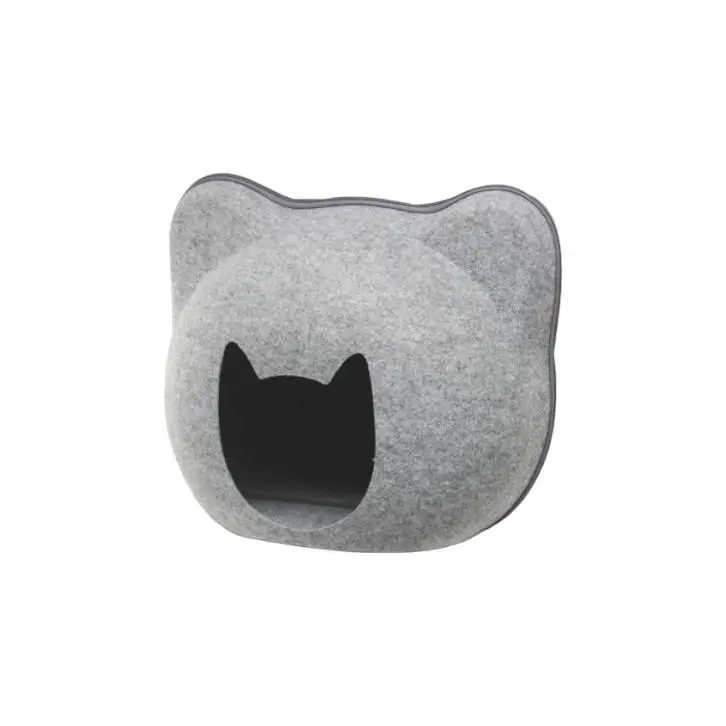 COTTECOTA- Cama para gato 47 x 36 x 40 cm GRIS. Cama cabeza gato. Casa de Gato de Cueva de Mascota