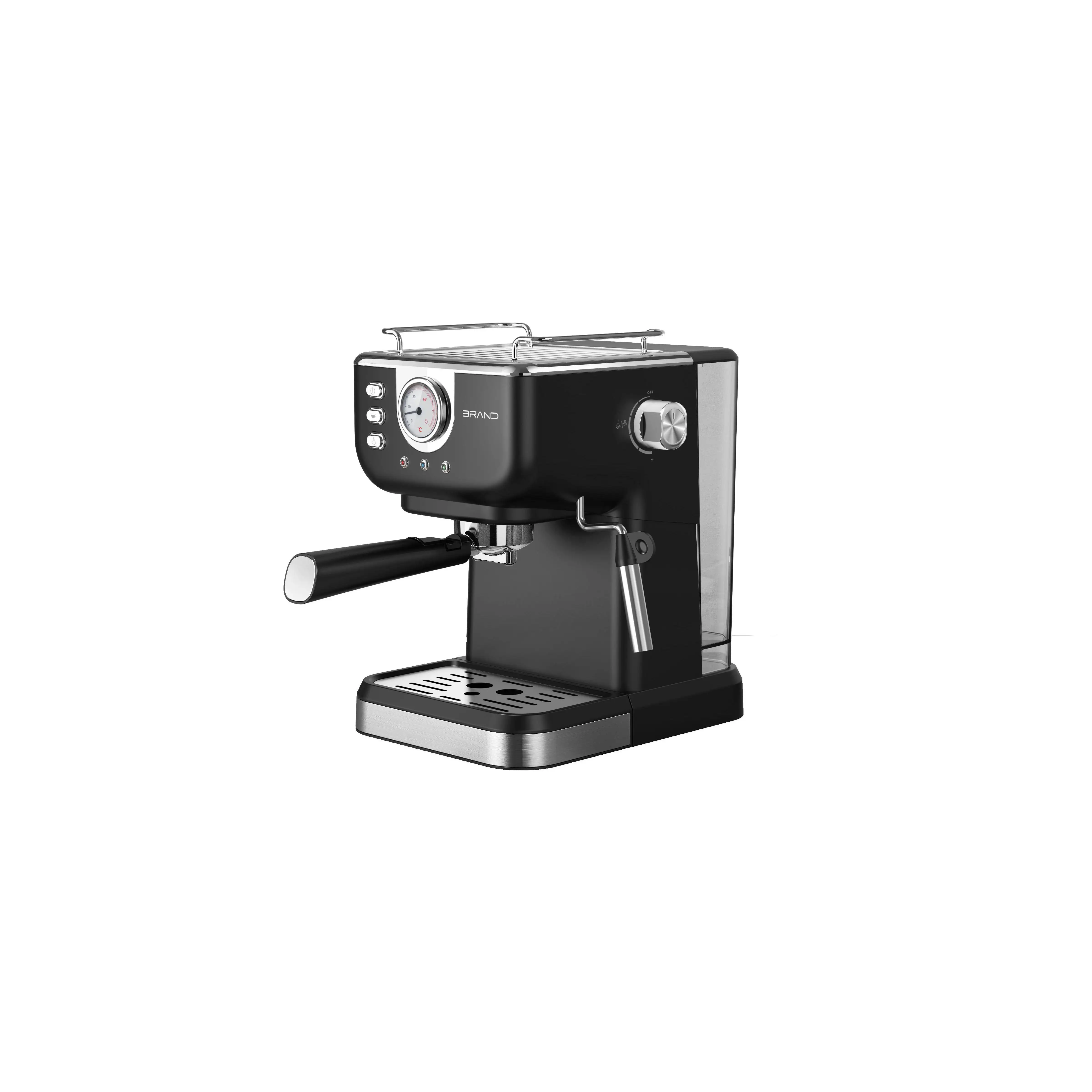 Stainless steel Espresso coffee machine (black) milk vaporizer 2 in 1 1050W steam wand semi-automatic 20 Bar