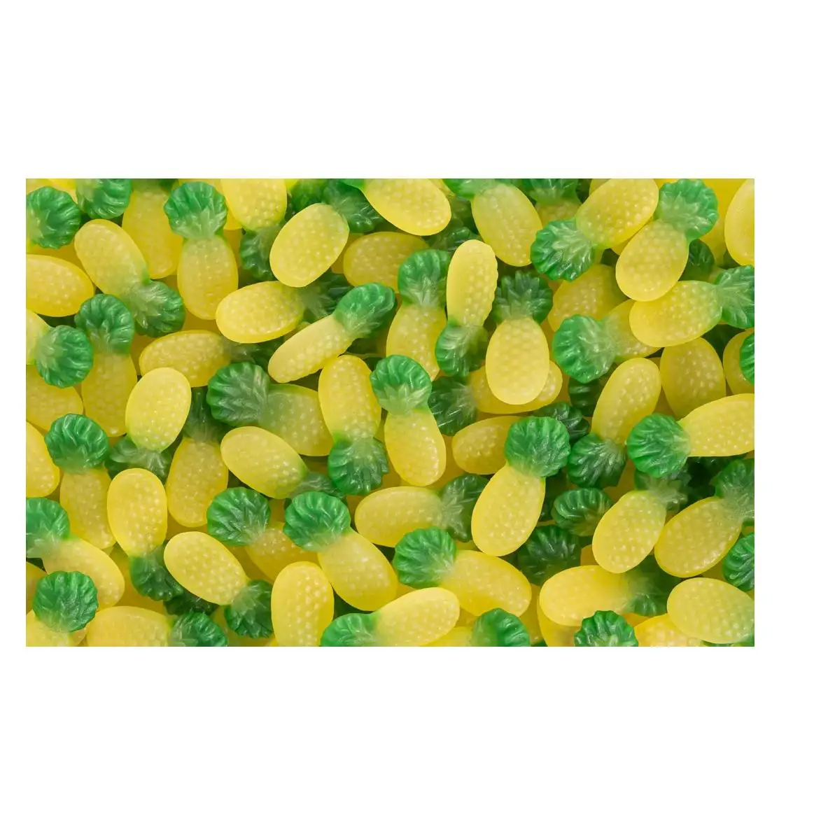 HARIBO PIÑAS BRILLO 1KG Piñas, la novedad más tropical. Descubre su textura única con un interior extra tierno. Sabor de Haribo TOP original calidad de confianza