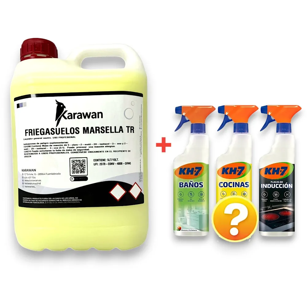 Karawan Detergente Líquido Fregasuelos 5L – Alta Eficiencia en Limpieza, Brillo Inmediato, Aroma Fresco de Marsella, Formato Ahorro para Hogar y Oficina + Regalo