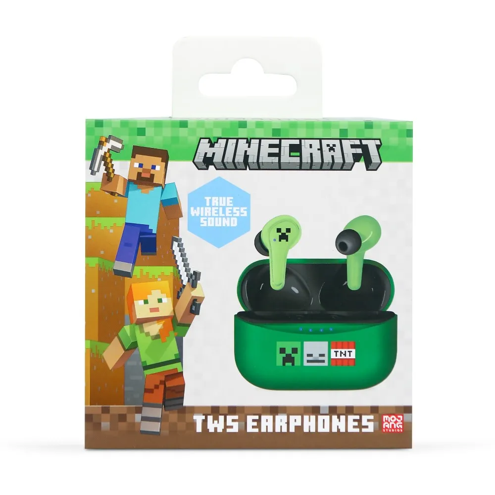 AURICULARES INALÁMBRICOS MINECRAFT TWS EARPODS COLOR VERDE OTL Technologies