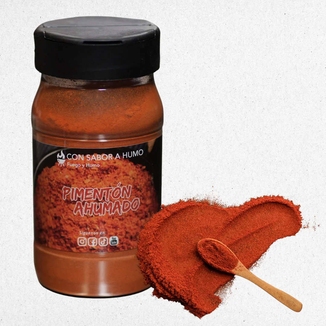Pimentón Ahumado, Especia Natural, Molido, 160 gr, Tarro ergonómico, paprika, CON SABOR A HUMO FUEGO Y HUMO