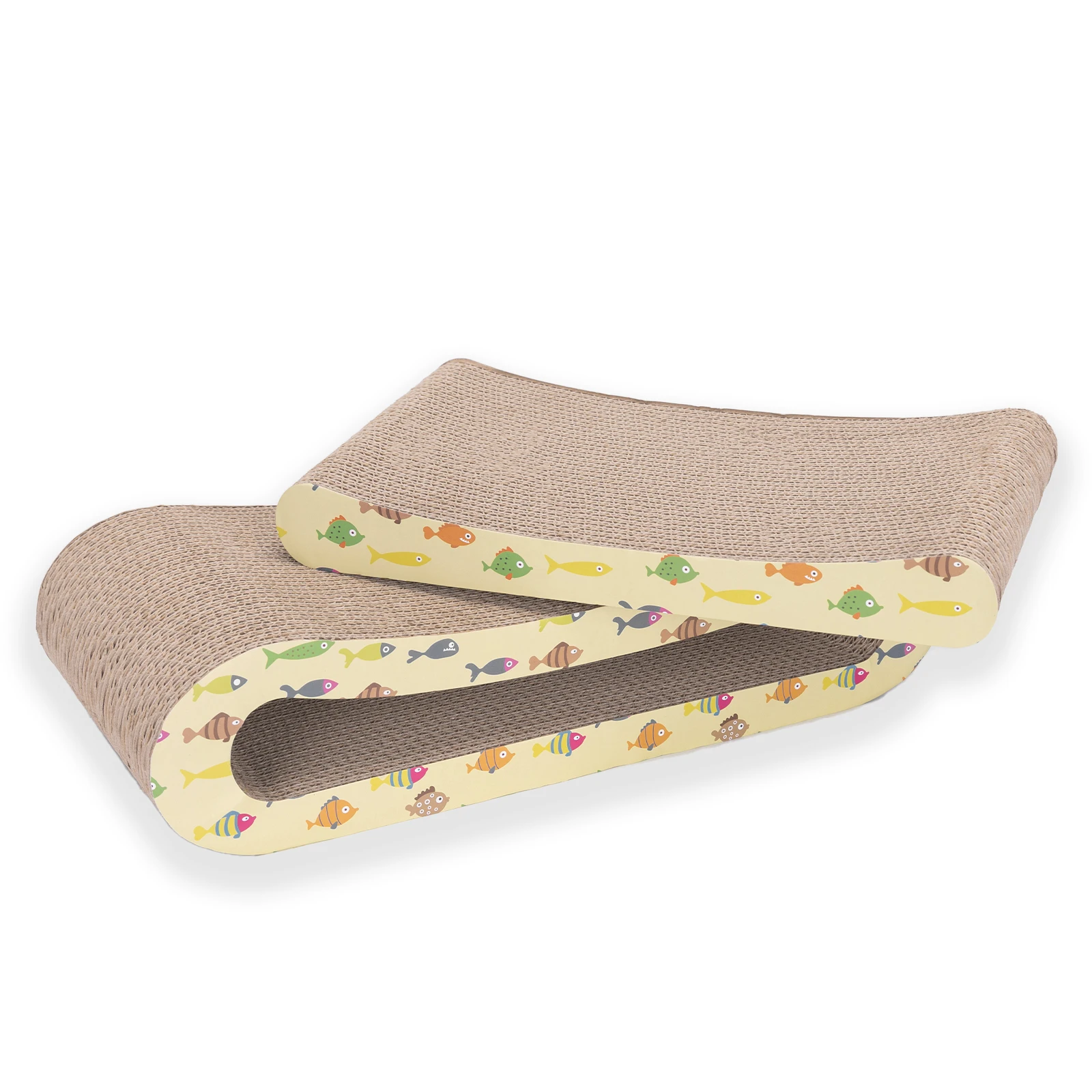 Nobleza Rascador Cartón para Gatos Tableros 2 en 1 con Hierba Gatera, Rascador de Cartón Corrugado, Rascador de Muebles, Disponible en Ambos