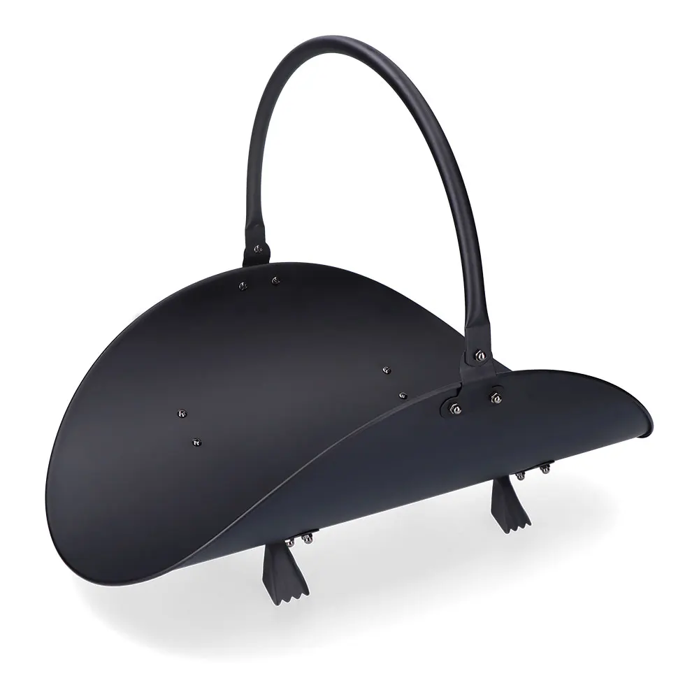 CESTA LEÑERO METÁLICA, NEGRA, 48 x 35 x 38 cm
