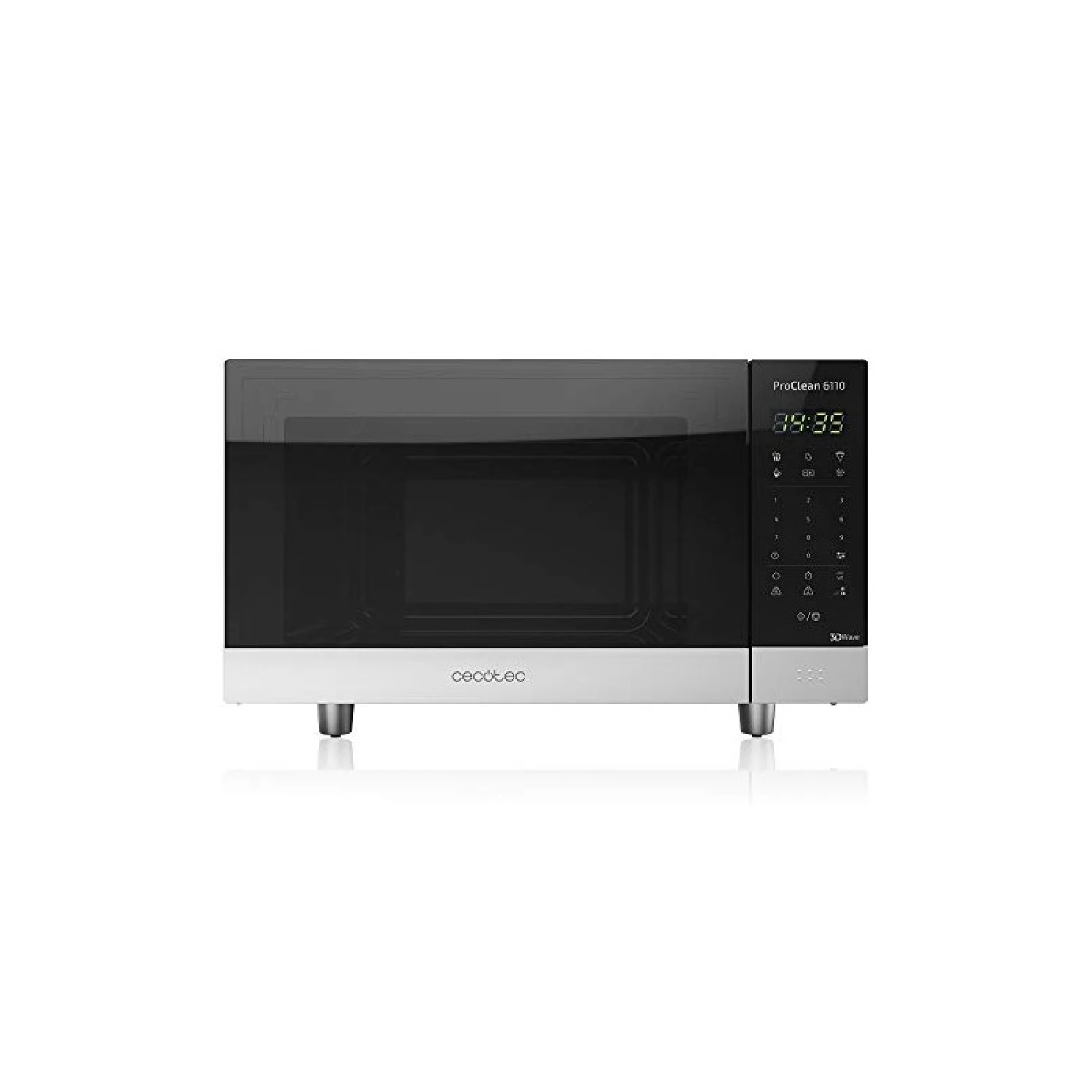 Cecotec Microondas Proclean 6110 - 23L - Grill 1000W - Acero Inoxidable