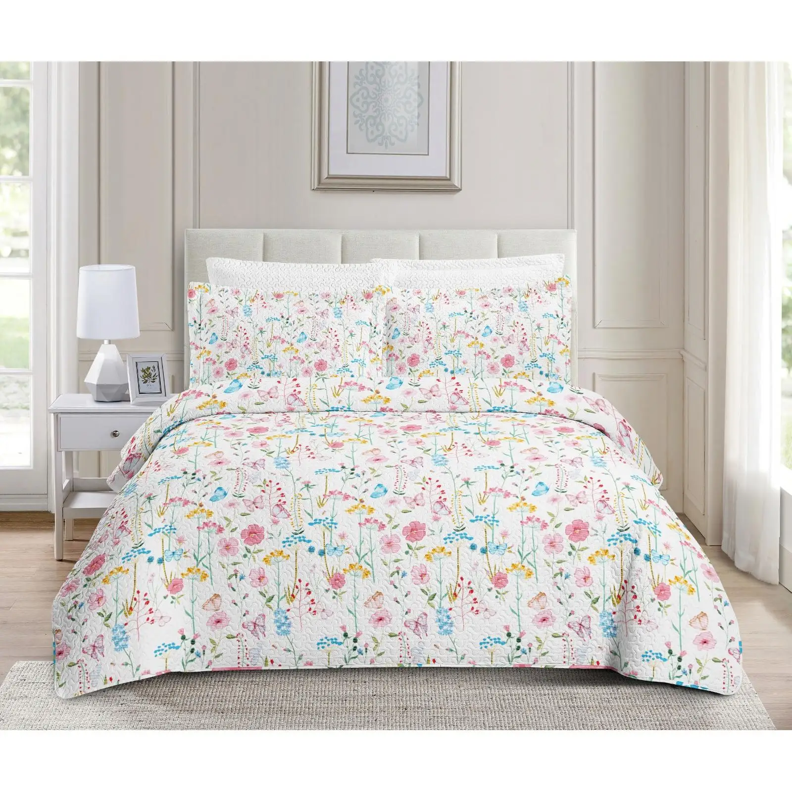Printex Home - Colcha Bouti para Verano y Entretiempo - 90/105/135/150 cm - Poliéster - Reversible - Fina y Ligera - CON Fundas de Cojín 50 x 70 cm - ¡Renueva tu Cama esta Temporada!