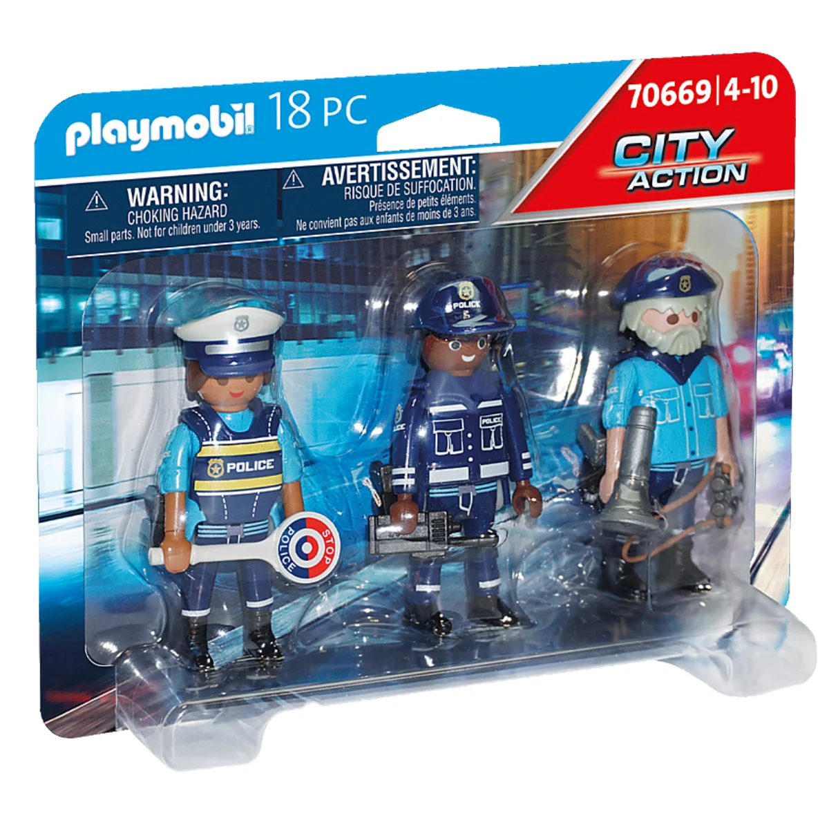 PLAYMOBIL - SET FIGURAS POLICÍA, 70669, TIENDA CON LICENCIA OFICIAL