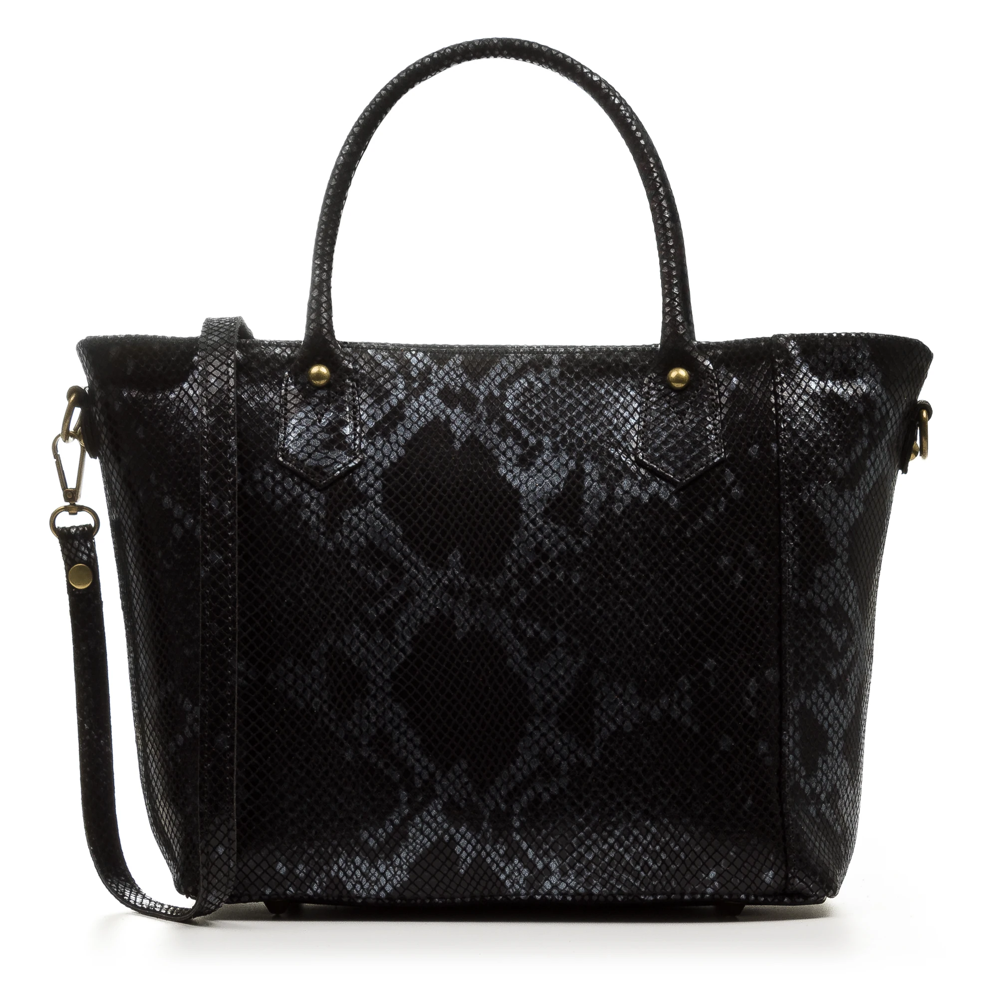 Firenze Artegiani. Paola women's tote bag. Genuine Leather snake print suede. Made in Italy. Vera Pelle Italian.