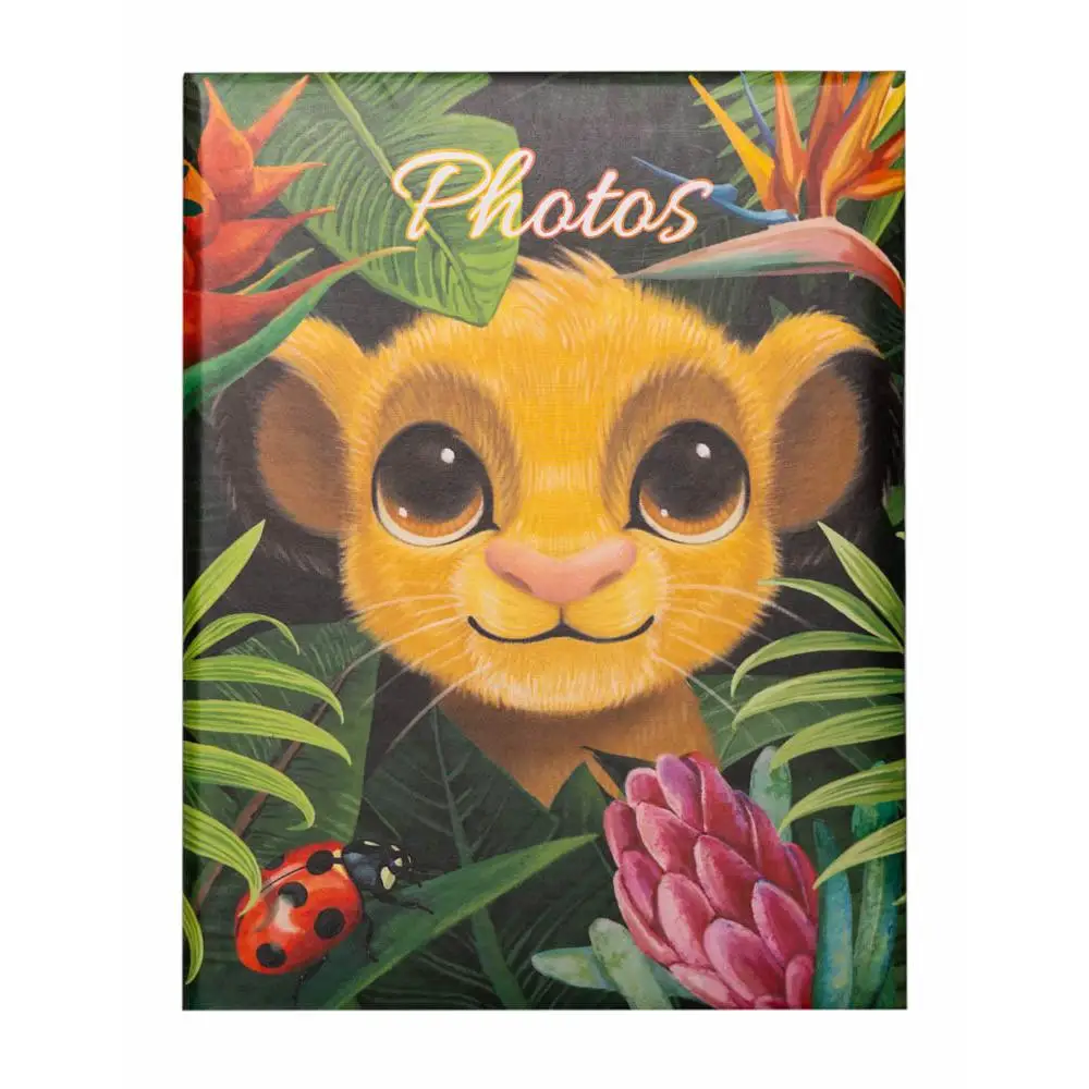 Photo Album Disney Lion King Nature for 100 photos 10x15 cm, with 2 pockets per page and space for notes, perfect for preserving memories and collectibles.