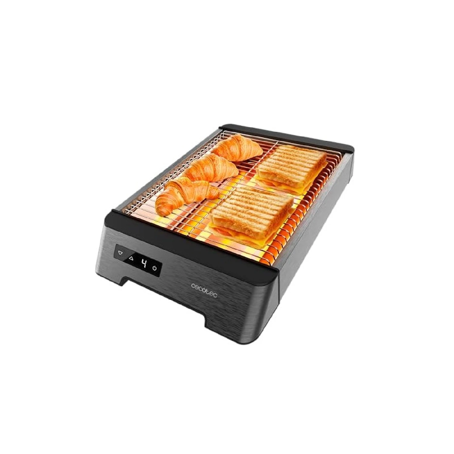 Cecotec Tostadora Pan Horizontal Tostador Plano 3 Resistencias Táctil NiceSlice Touch. 1000W, Todo Tipo de Pan o Bollería