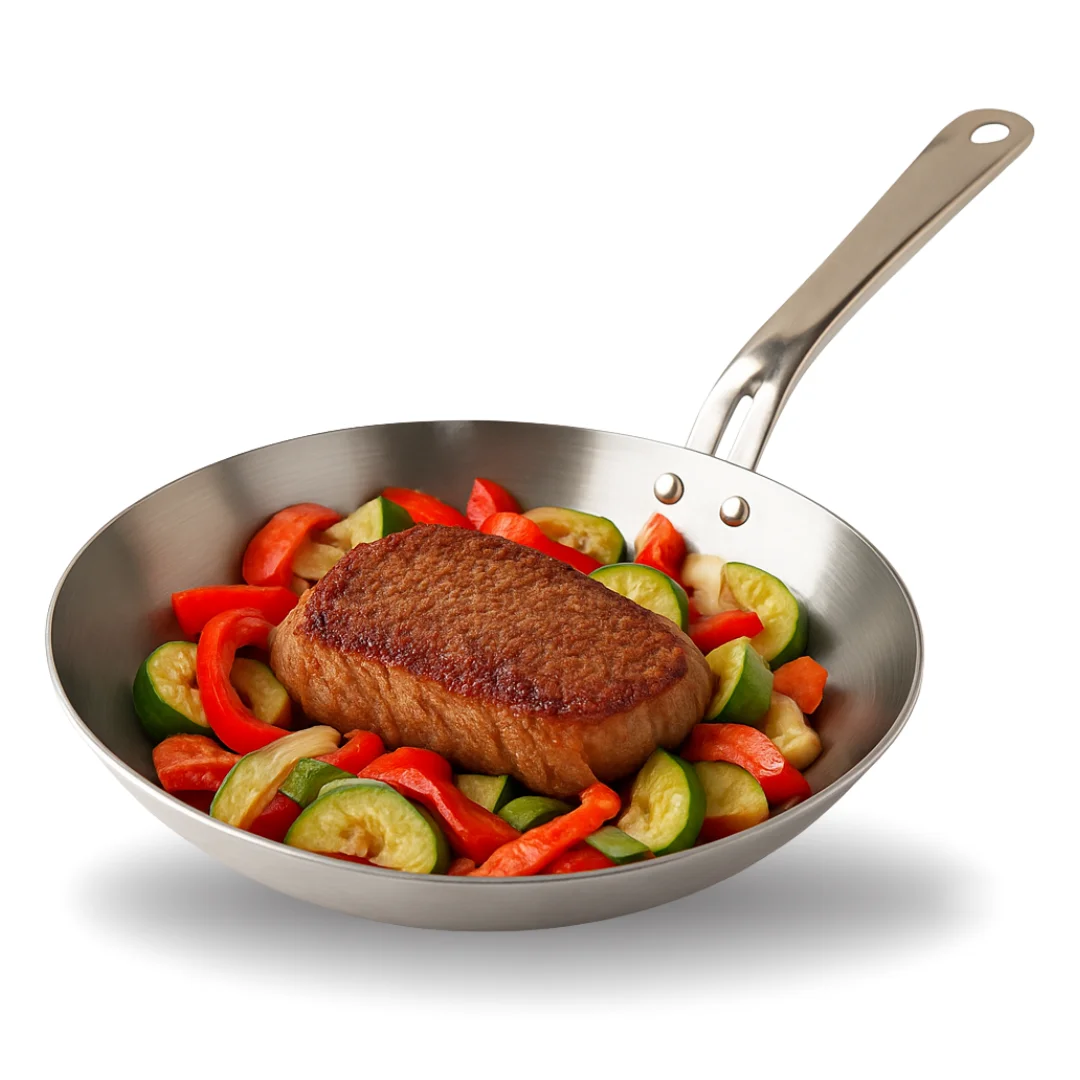 Sartén de hierro mineral B profesional - Natural, Antiadherente, Compatible con Todo Tipo de Fuegos (Gas, Inducción, Vitrocerámica, Eléctrica) - Durable y sin PTFE/PFOA Tamaños 20/24/28 cm