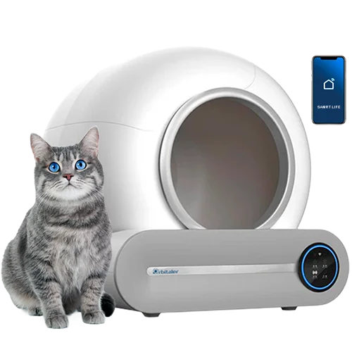 Orbitaler Yupiter® AstroClean 6500 Smart Litter Arenero Inteligente de 65L control por wifi y pantalla sensor de infrarrojos con Autolimpieza y sistema de desodorización