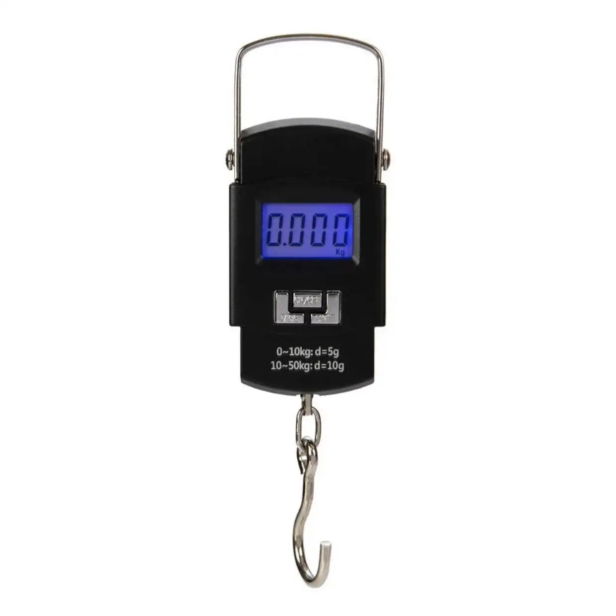 IPSDI Báscula de Equipaje Digital con Gancho, Portátil y Precisa - Máx. 110 lb/50 kg, Pantalla LCD y Función de Tara, Ideal para Compras, Envío Postal, Pesca y Equipaje